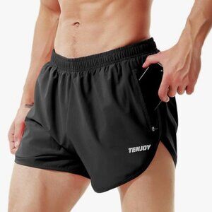TENJOY Men's Running Shorts, Size large